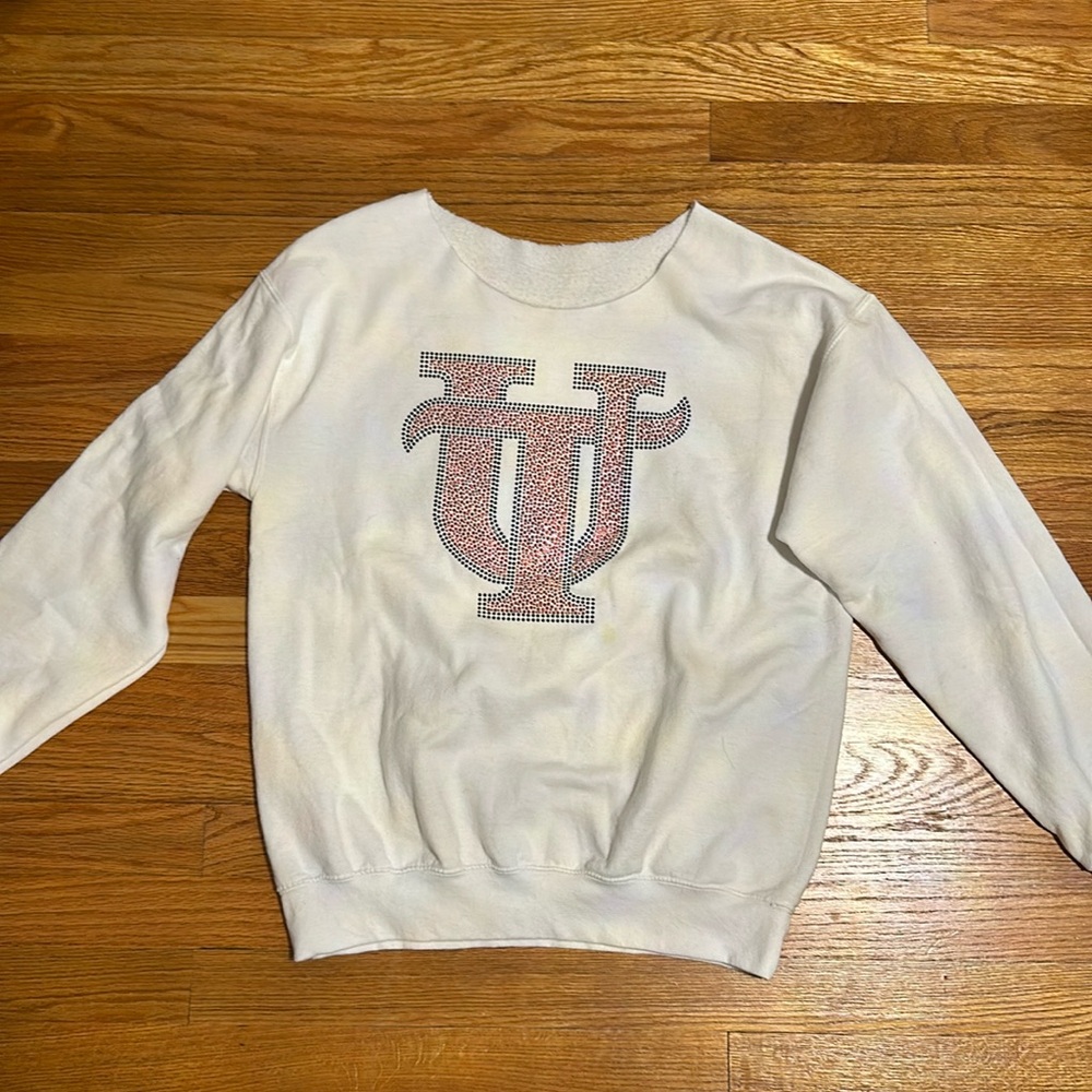 Custom off the shoulder University of Tampa Crewneck